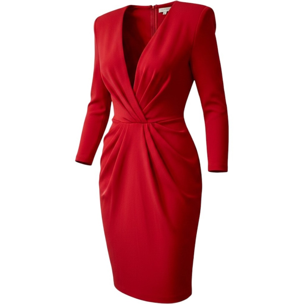 VTG Travilla 6 Red Dress Classic Holiday Romantic Quiet Luxury 80's Cocktail